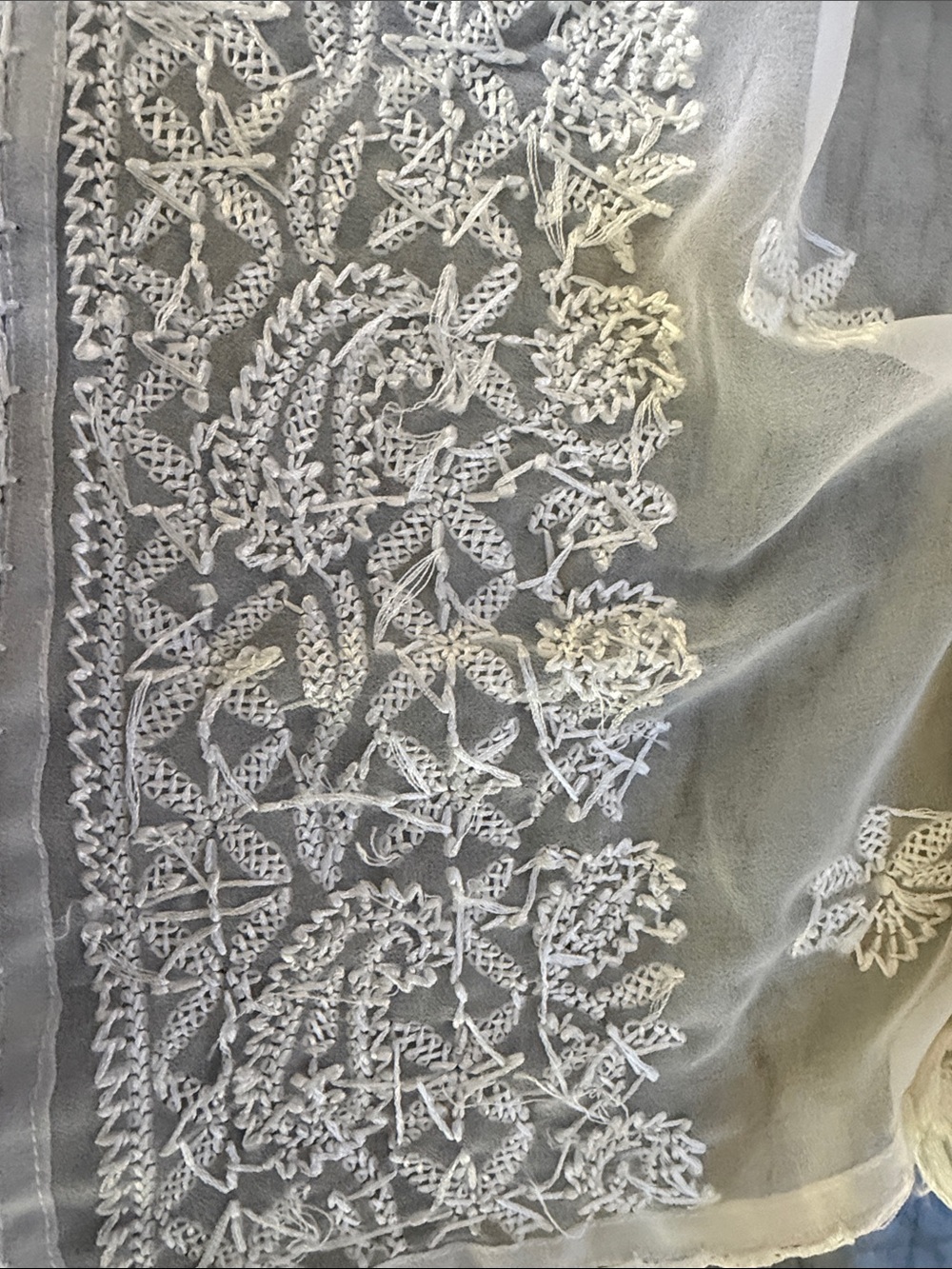 Sheer White Embroidered Button-Front Robe Cover-Up - Picture 12 of 16